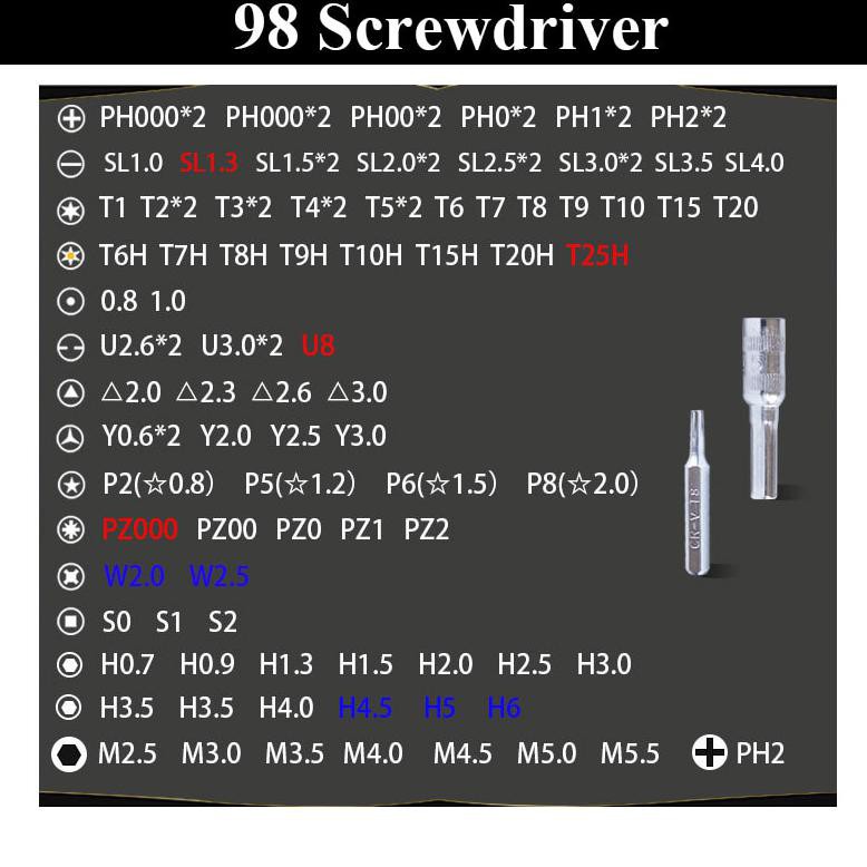 Grab Medan 115 in 1 Screwdriver Set Reparasi Smartphone Laptop Mini Precision Insulated Yalku 1