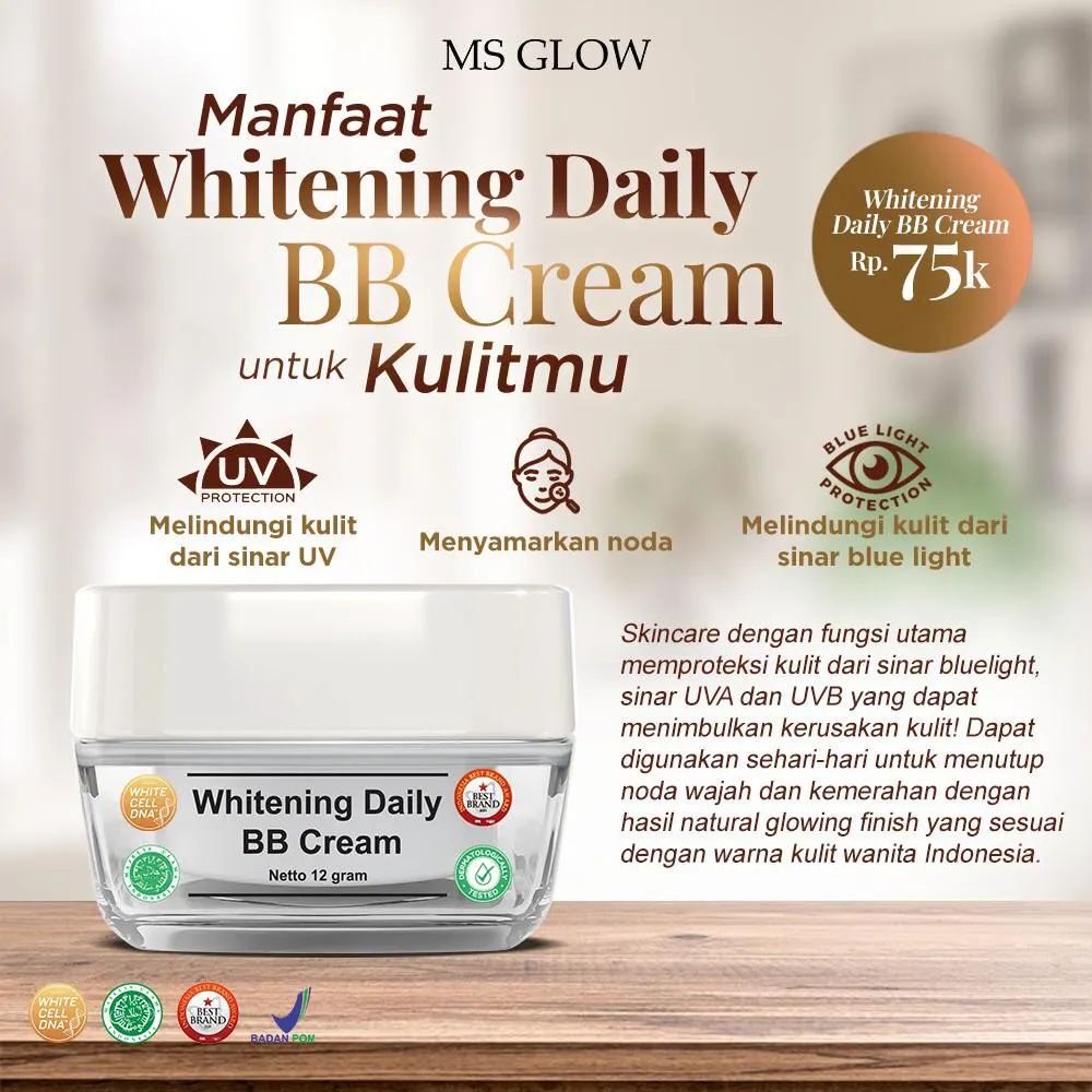 WHITENING DAILY BB CREAM MS GLOW TERMURAH