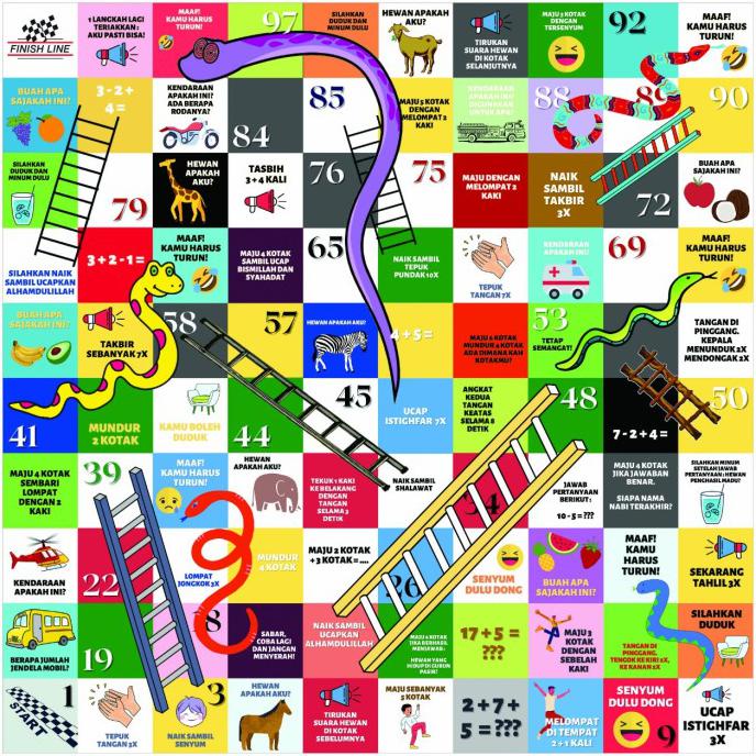 ULAR TANGGA JUMBO RAKSASA - EDUKASI ISLAM, DADU KARTON