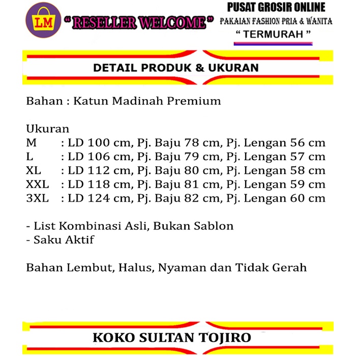 TERMURAH TERLARIS Baju Koko Pria Lengan Panjang Terbaru 2021 SULTAN TOJIRO LMS 23355 TERBARU