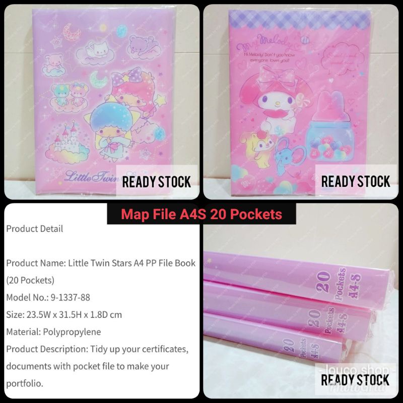 

Map File Folder Dokumen A4S 20 Pockets Sanrio My Melody Little Twin Stars