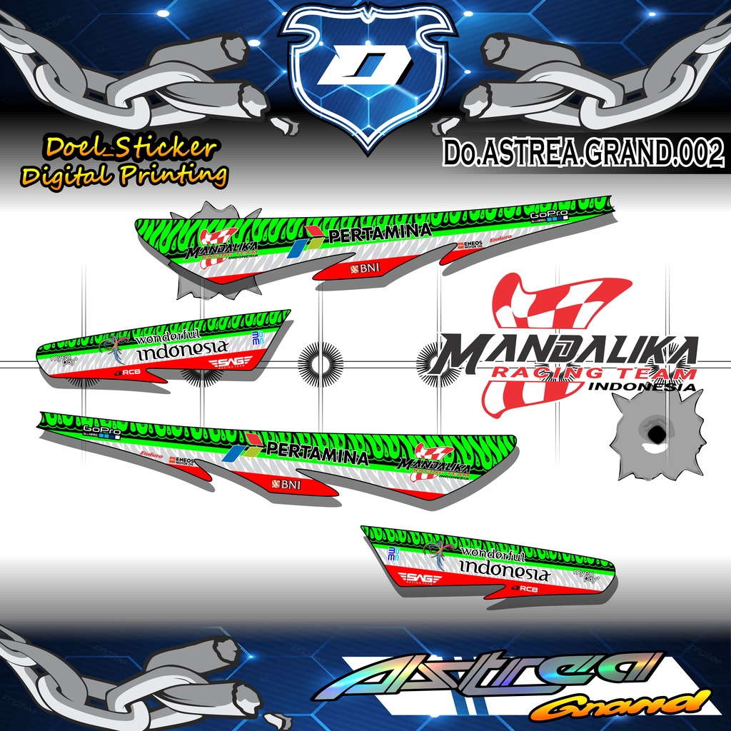 (COD)STRIPING STICKER LIST VARIASI MOTOR HONDA ASTREA GRAND MANDALIKA RACING 02