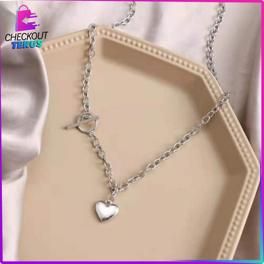 CT K72 K74 Kalung Wanita Fashion Aksesoris Korean Style Anti Karat Kalung Choker Retro Bentuk Love Kalung Vintage