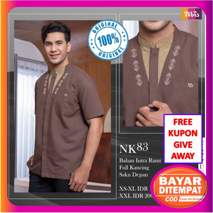 Baju Koko Nibras Dewasa Lengan Pendek Terbaru 2021 Bahan Adem Halus Promo Baju Koko Pria Dewasa Mode