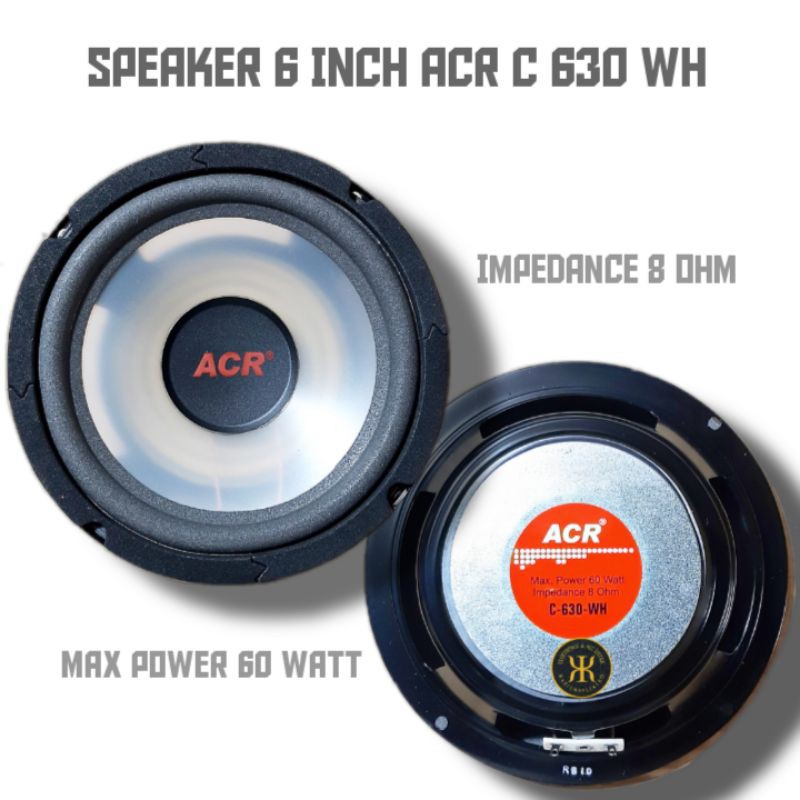 Speaker 6 Inch wofer Acr C 630 WH polypropylene