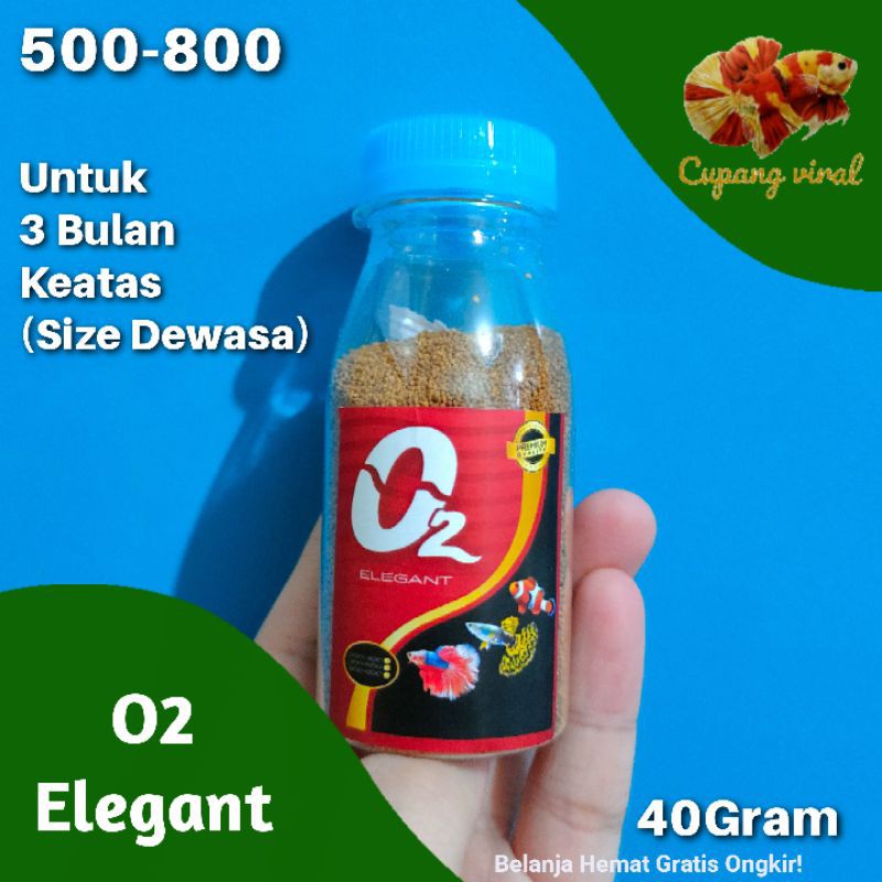 O2 Elegant - Pelet Ikan Hias 500-800 40Gram