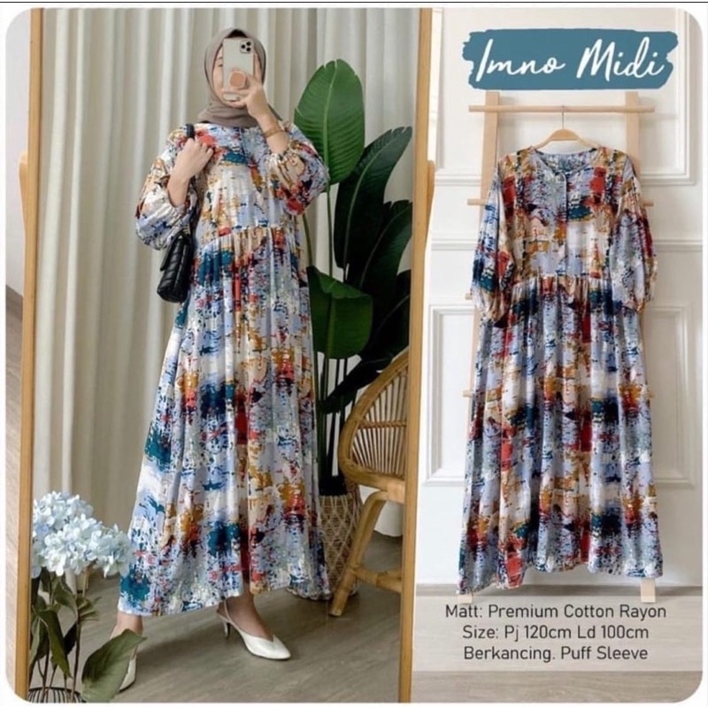 (RPA) ALL MIDI GAMIS DRESS RAYON UNIQLO PART 2-MIDI IMNO
