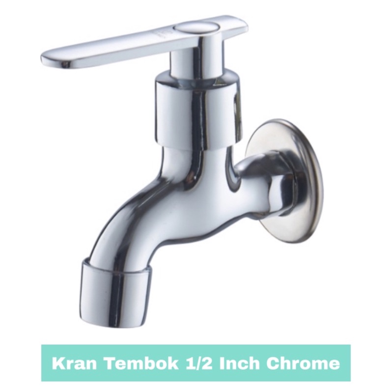 TS201 Kran Air Tembok Dinding 1/2&quot; - Keran Air Engkol 1/2 Inch Chrome