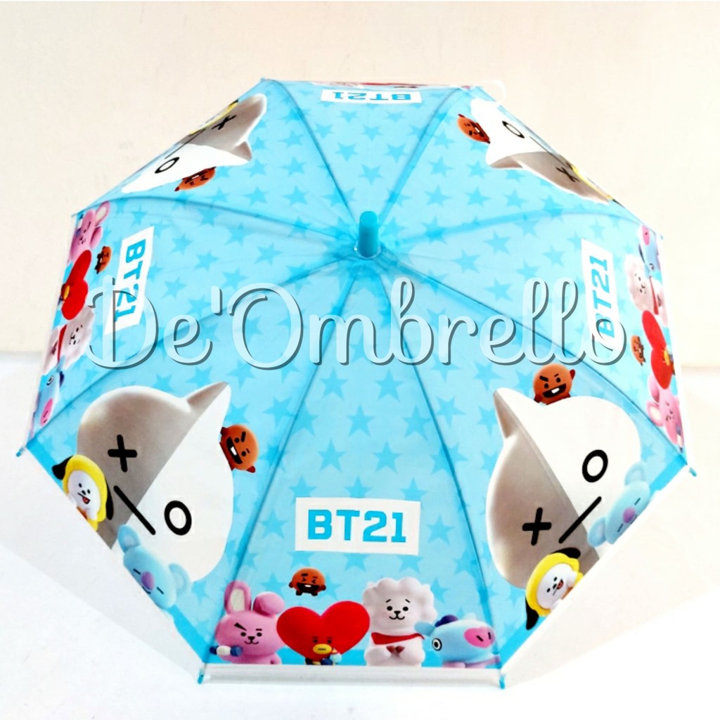 (007BT)De'Ombrello! Payung PVC Anak Full Print/Payung Karakter/Payung Anak