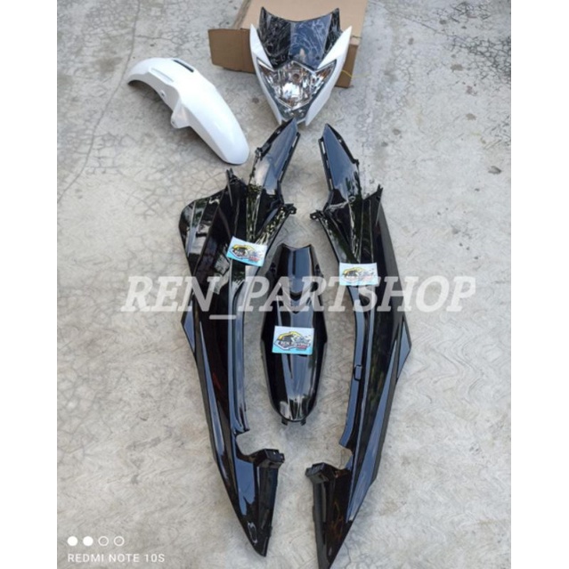 Paket Hemat Cover Body Satria Fu Facelift Hitam Putih Fullset