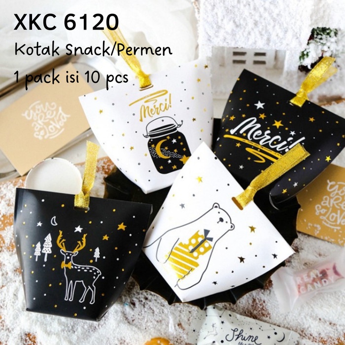 

XKC 6120 5 pcs Kotak Natal Box Packaging Christmas Hampers Natal Kue Cookies Permen