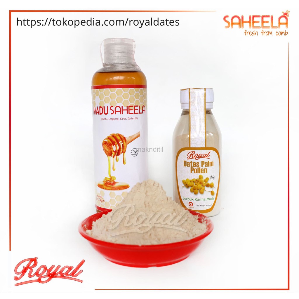 

Paket Promil Serbuk Kurma Muda Royal Dates 60g+ Madu Murni 340g