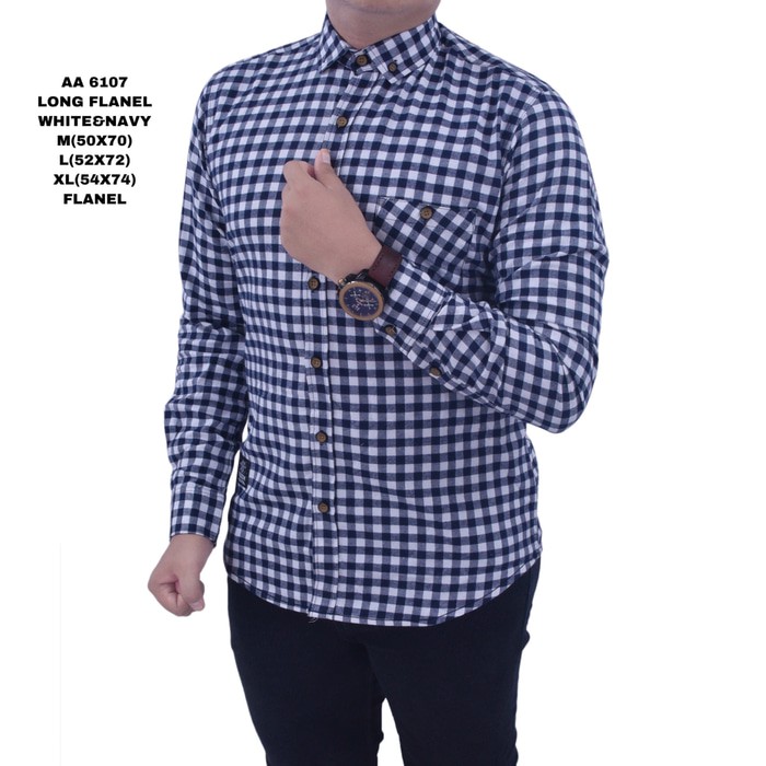KEMEJA FLANEL PRIA LEVIS NAVY LIST BIRU