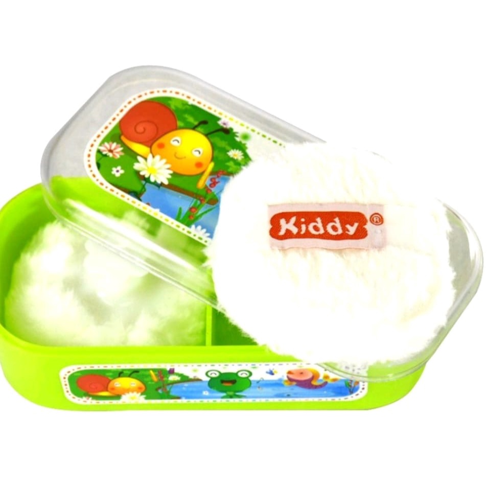 KIDDY Tempat BEDAK Bayi Isi 2 Puff Wadah Tabur Bayi