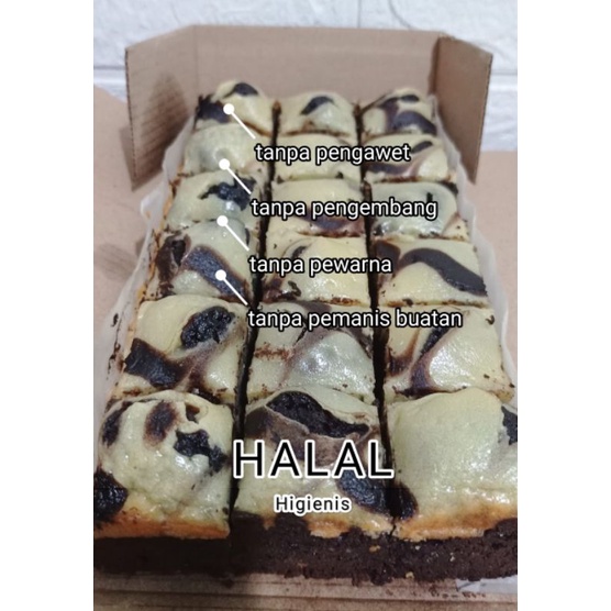 Brownies Cream Cheese / Brownies cheese cake 18 bites (produk Baru berkualitas)