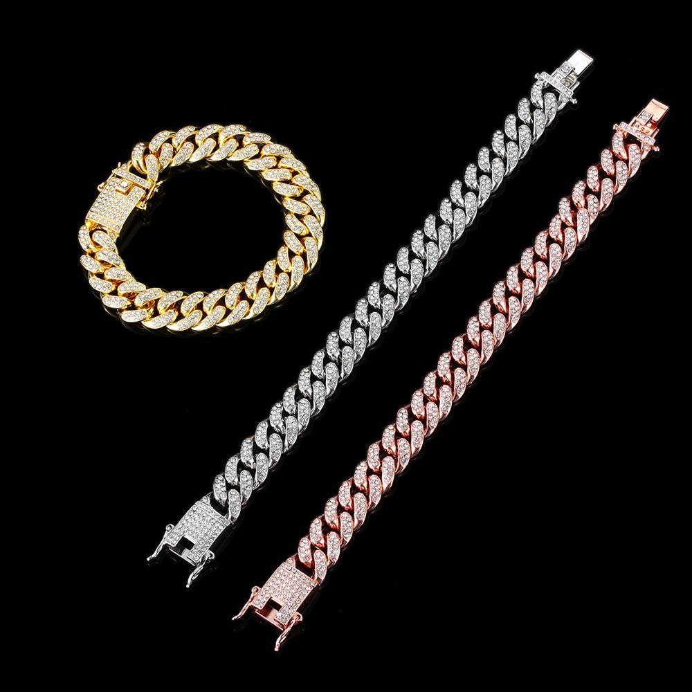 Suyo Gelang Tangan Lebar 12mm Gaya Hip Hop Mewah Berkilau Untuk Wanita