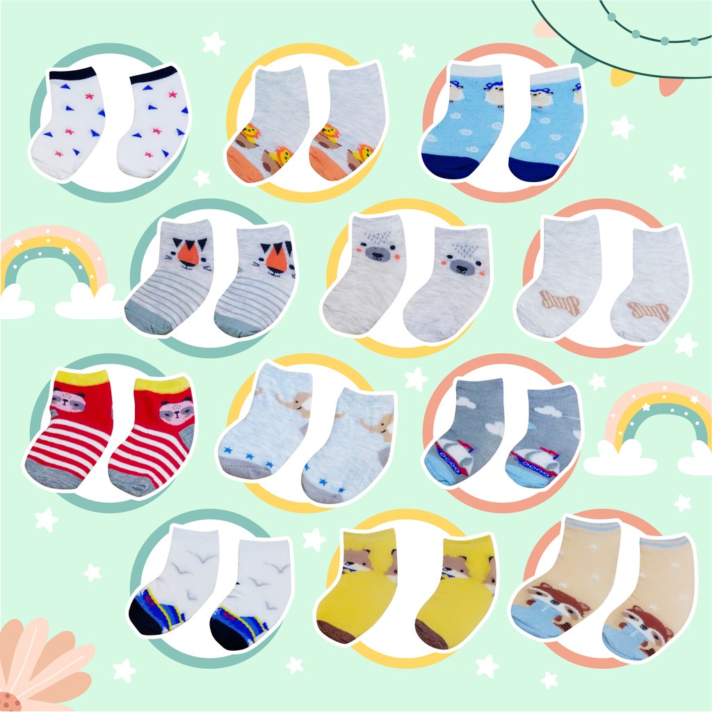 KAOS KAKI WINTEKU 3IN1 (3 PASANG)BAYI ANAK COWOK CEWEK BABY SOCK KAOSKAKI NEWBORN