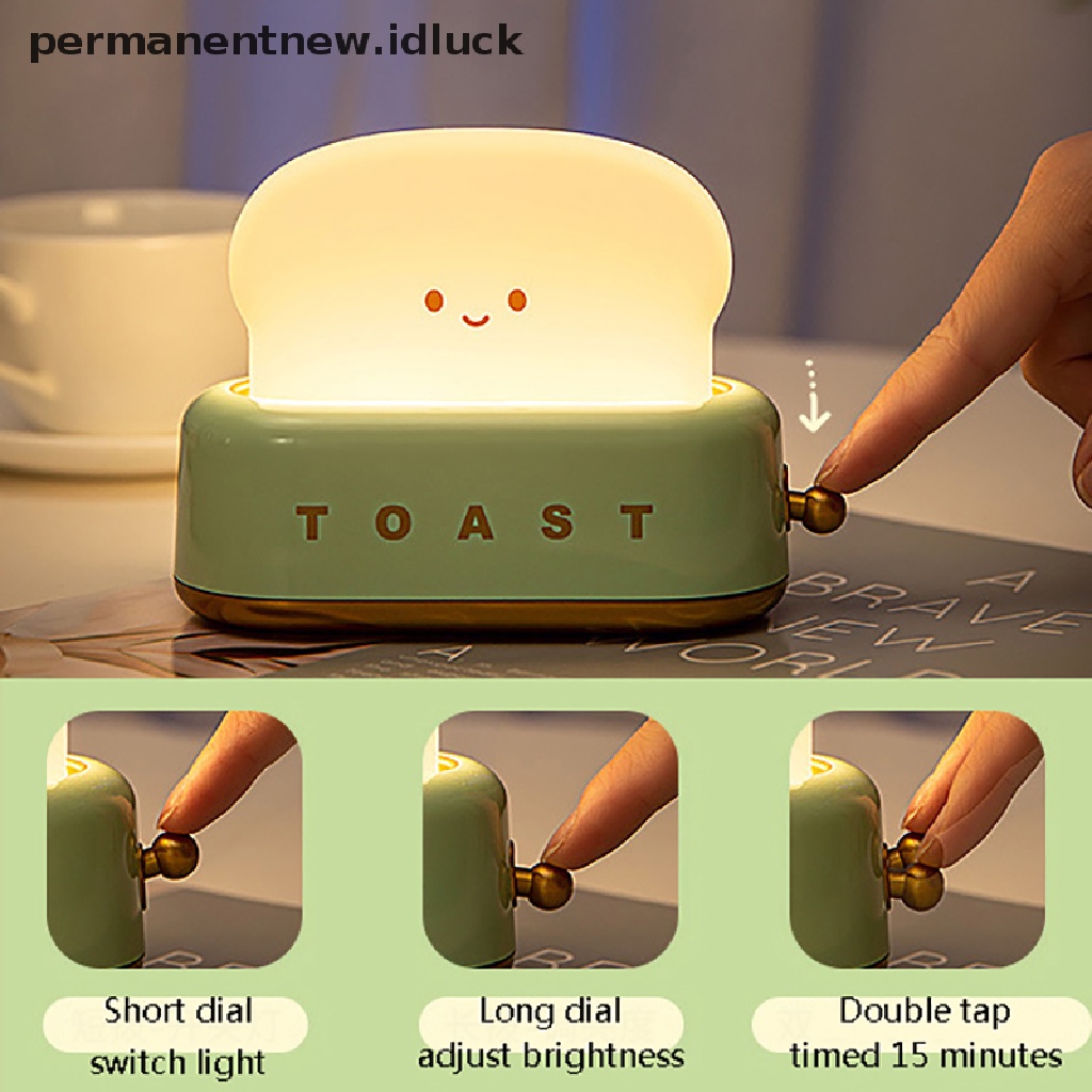 Lampu Malam LED Bentuk Roti Dengan USB Charging Untuk Hadiah Anak