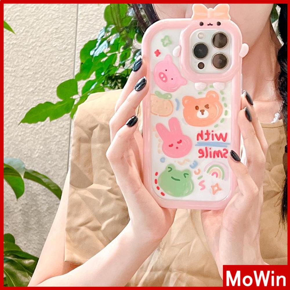 iPhone Case Silicone Soft Case Clear Case Airbag Shockproof Protection Camera Shiny Feel Bear Cartoon Cute Compatible For iPhone 11 Pro Max 13 Pro Max 12 Pro Max 7Plus xr XS Max