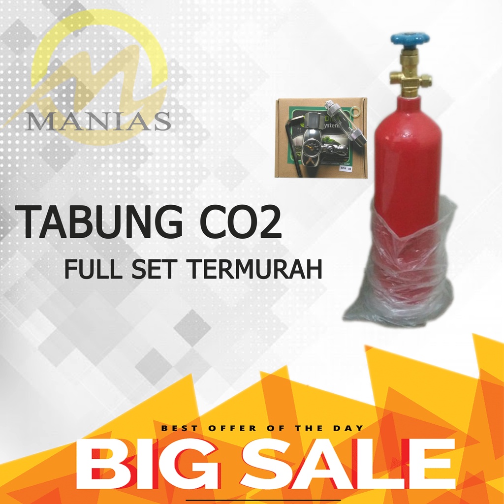 TABUNG BESI / TABUNG CO2 3KG / FULLSET / AQUARIUM / AQUASCAPE / TERMURAH