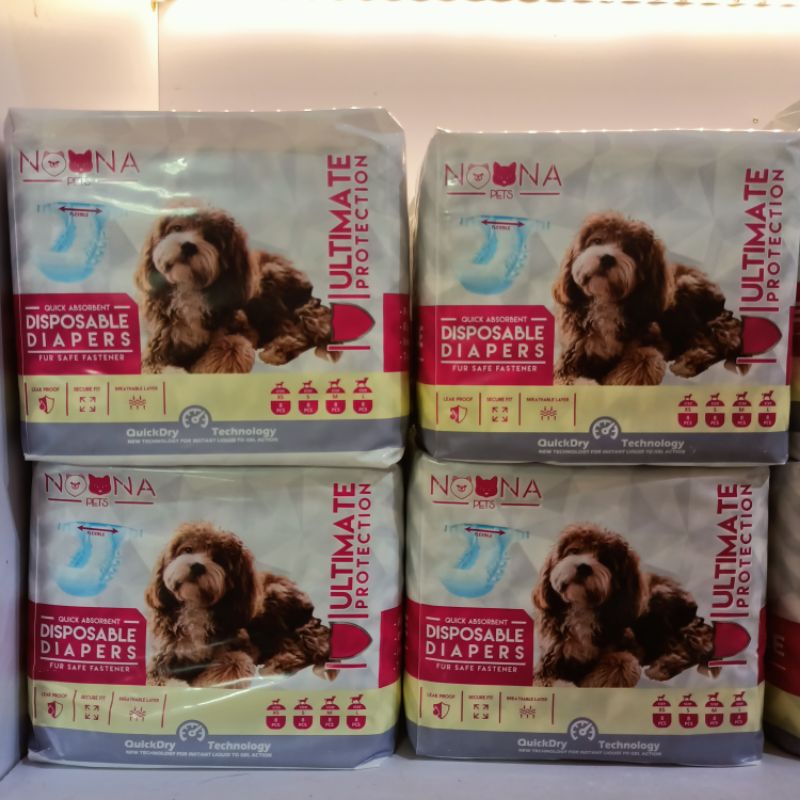 Pet Noona Disposable DIAPERS Isi 8Pcs / Popok Anjing BETINA / Xs / S / M / L