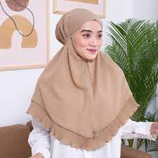 Bergo plisket tali non pet / idola hijab bergo maryam plisket kombinasi