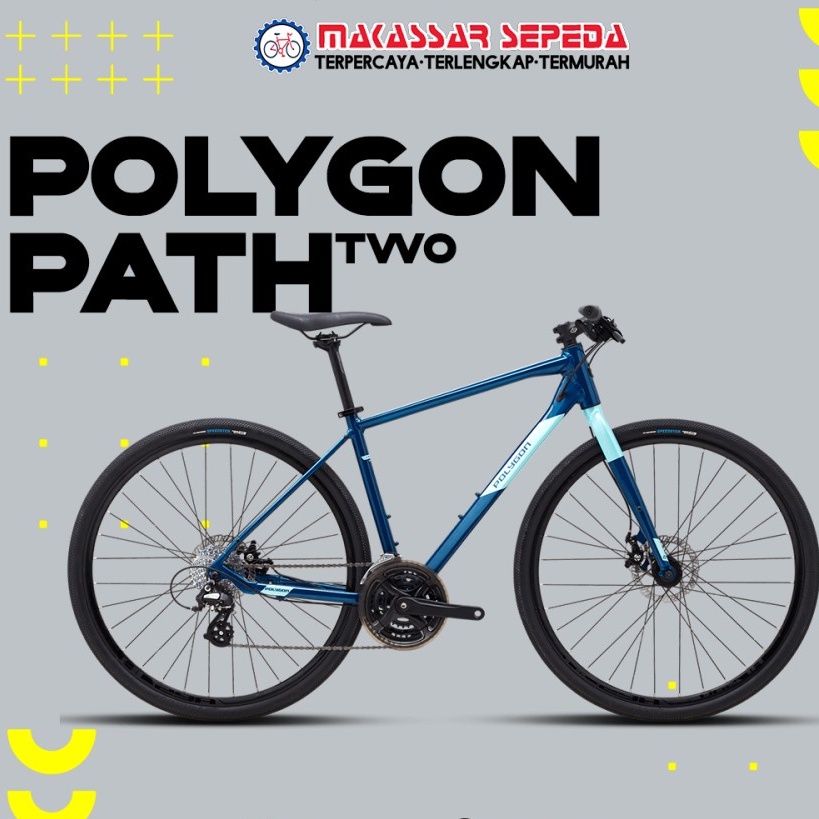 SEPEDA HYBRID POLYGON PATH 2 ALLOY 24 SPEED DISCBRAKE
