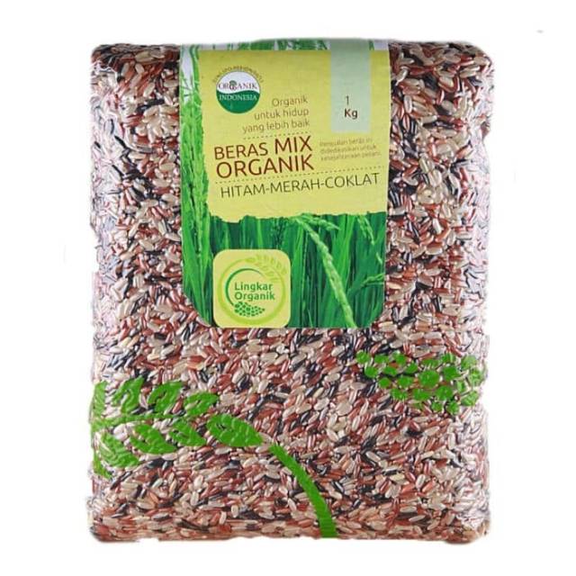 Beras Organic Mix Merah Hitam Coklat 1 Kilogram (Lingkar Organik)