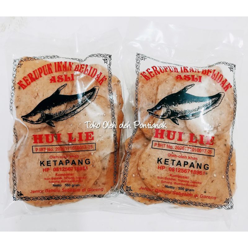 

Kerupuk Ikan Belidak Sahang Hui Lie/ Huilie 500g Khas Ketapang