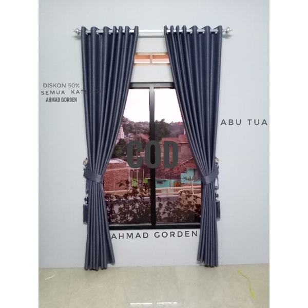 gorden minimalis modern Gorden polos gorden Blackout  L165x260 cm gorden jendela pintu blackout ruma