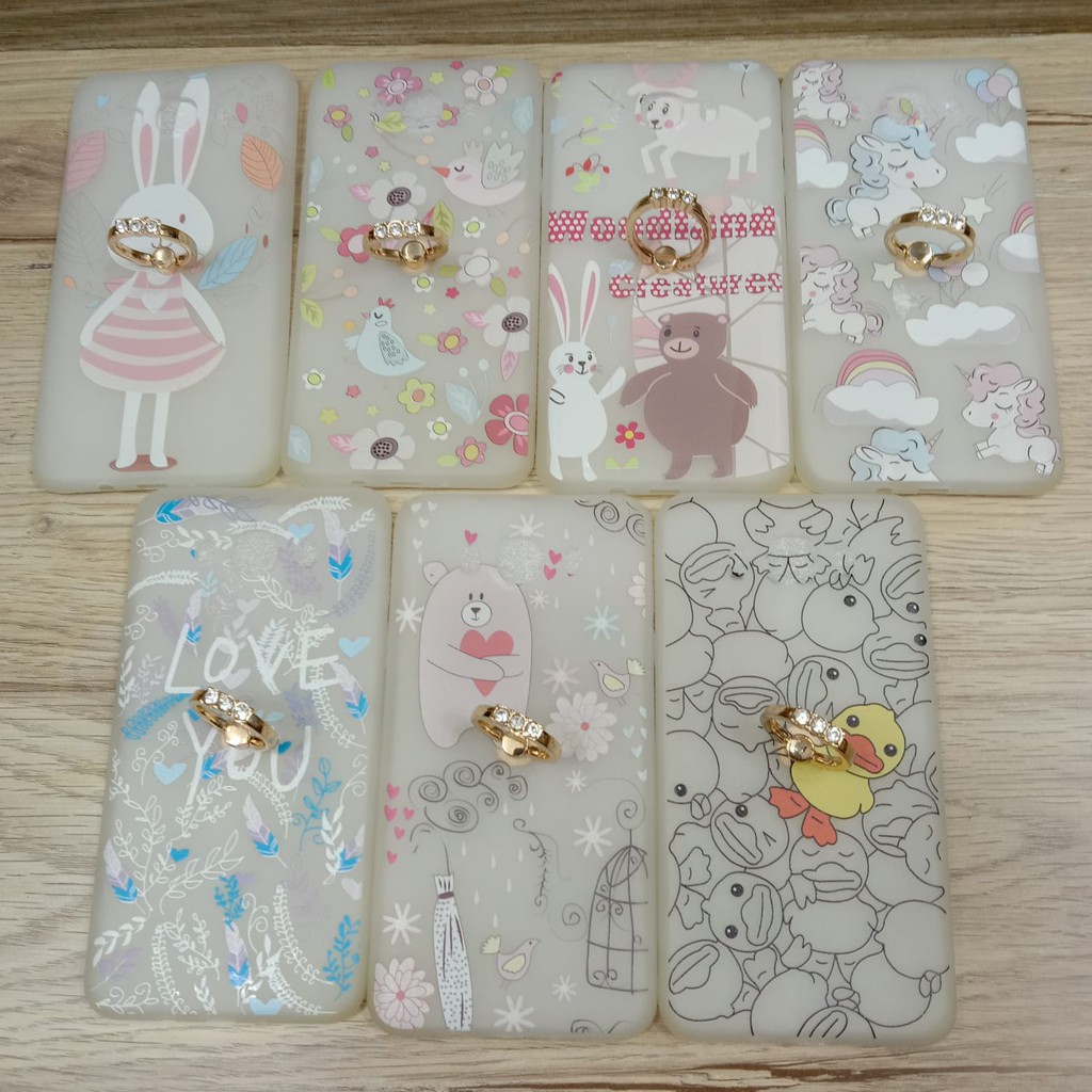 SAMSUNG GALAXY J2,J3,A9 PRO,J7 2017/J710,J5 2016/J510,J7 PRIME SOFT CASE MOTIF CUTE + RING STAND SIL