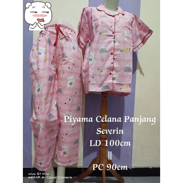 one set severin / piyama / baju tidur / babydoll / piyama katun merk severin / anne claire
