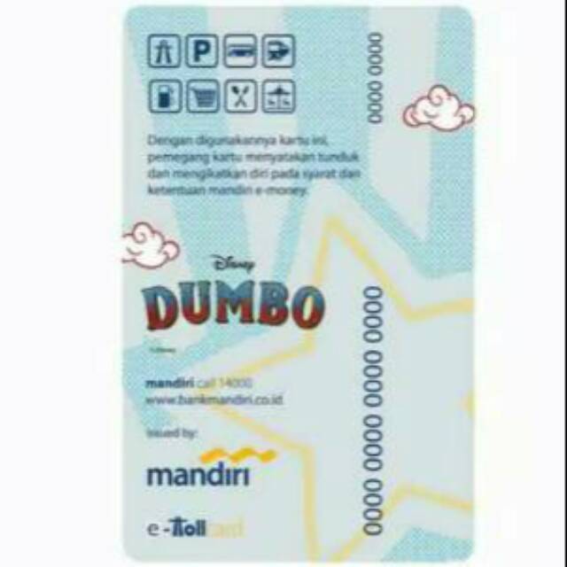 Mandiri eMoney Flying Elephant DISNEY DUMBO ORI /Like eTOLL Tapcash Flazz or Brizzi