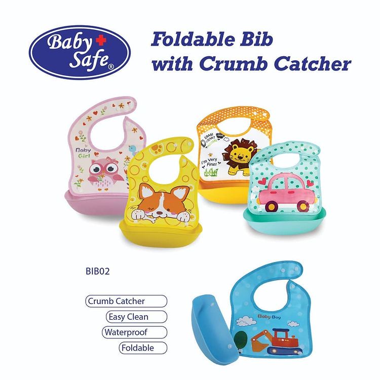 Baby Safe Foldable Bib With Crumb Catcher