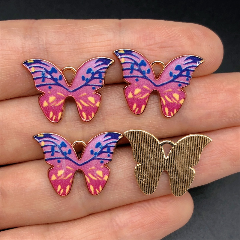 4pcs Liontin Bentuk Hewan Butterfly Bahan Alloy Untuk Membuat Perhiasan Anting