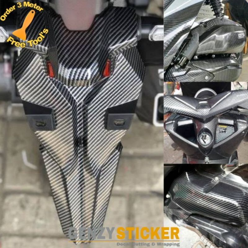 stiker skotlet carbon kevlar 2d sticker body kasar skotlet dasbor