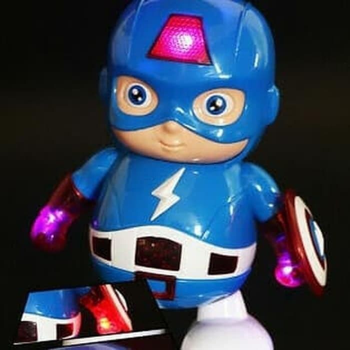 M153C Dancing Robot Captain America with LED / Pajangan Dance Hero