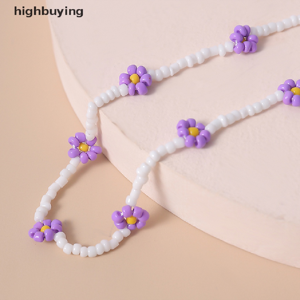 Hbid Kalung Choker Manik-Manik Bunga Daisy Handmade Gaya Bohemia Untuk Wanita