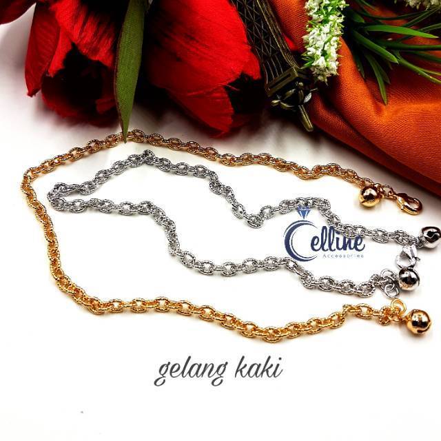Gelang kaki lapis emas persis asli