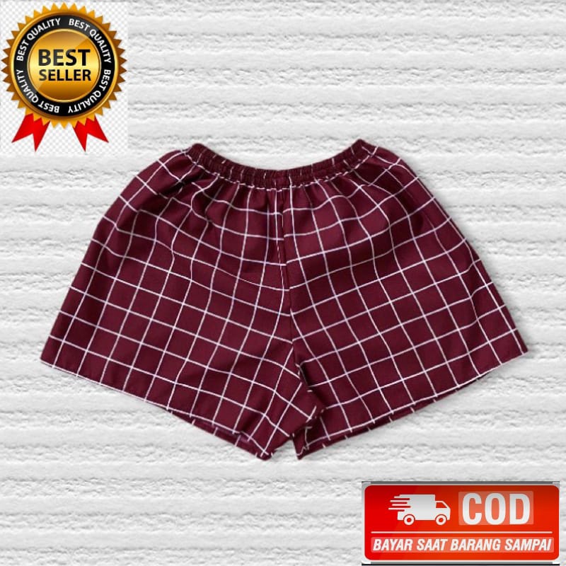 Boxer Pria  Dewasa Motif Kotak-kotak / Celana Pendek Kualitas Distro Terlaris