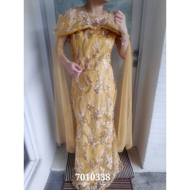 GOLD DRESS PREMIUM dress sayap kondagan long dress pesta party dress