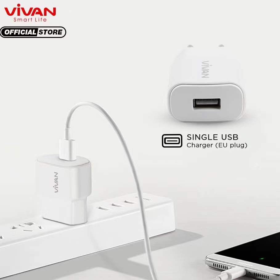 Charger VIVAN Power Oval 2 Original 2A Quick Charging Fast Charging - Garansi Resmi 1 Tahun