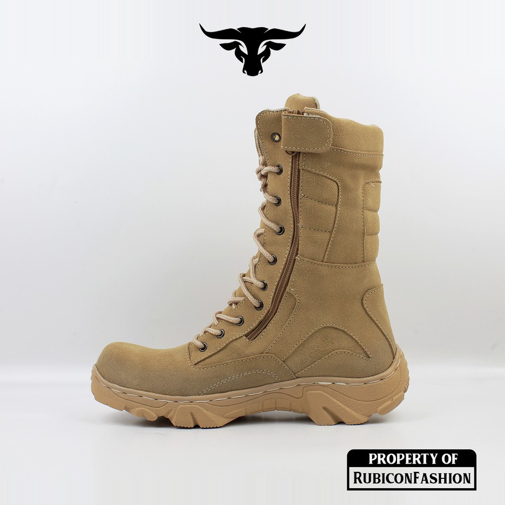 RUBTRACK - Sepatu Pdl Cyber Cream Gurun Boots Tactical Pria Terdapat Safety Ujung Besi Gagah Top Tactical Shoes