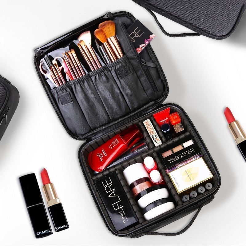 ORIGINAL Tas Kosmetik MEWAH LUX BESAR PREMIUM WATERPROOF - Make Up Travel Organizer Bag Wanita F118 F119