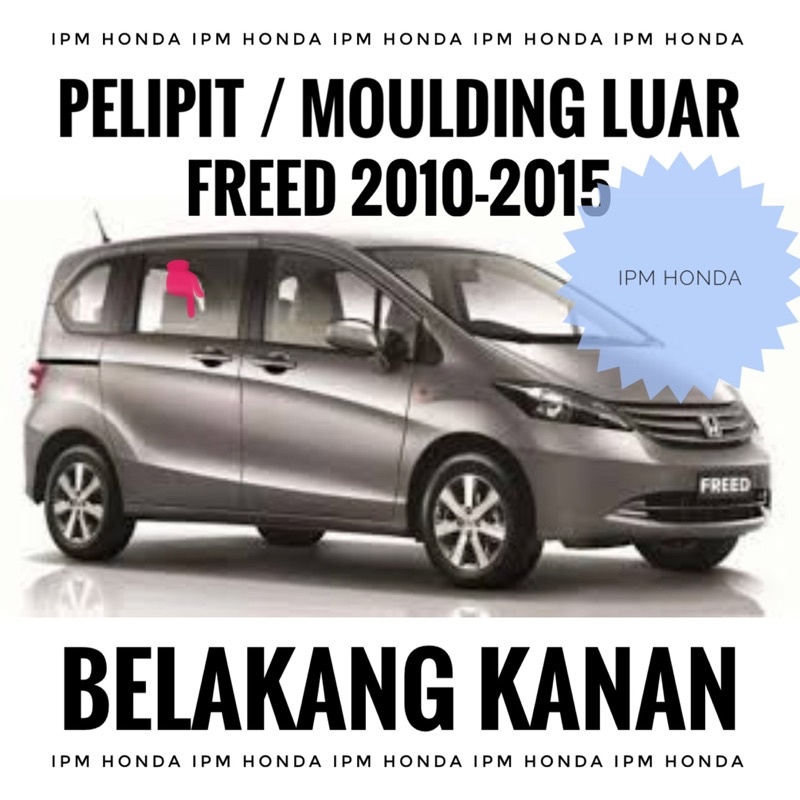 SZY Pelipit Moulding Pintu Kaca Jendela LUAR Honda Freed 2009 2010 2011 2012 2013 2014 2015