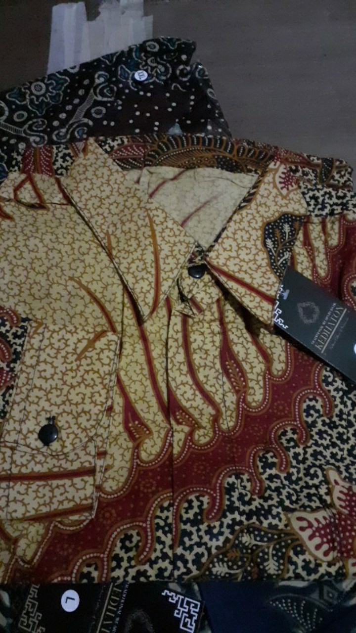 Bswart Batik Hrb026 Kenongo Hem Pendek Padi Pekalongan M L Xl Batik Pria Murah Modern Grosir