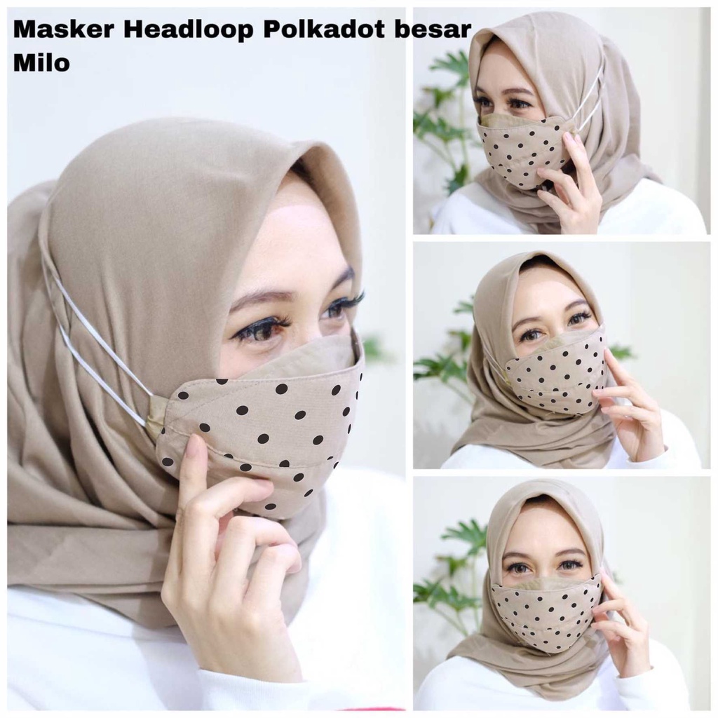 Jual Masker Hijab Polkadot Ply Modis Indonesia Shopee Indonesia