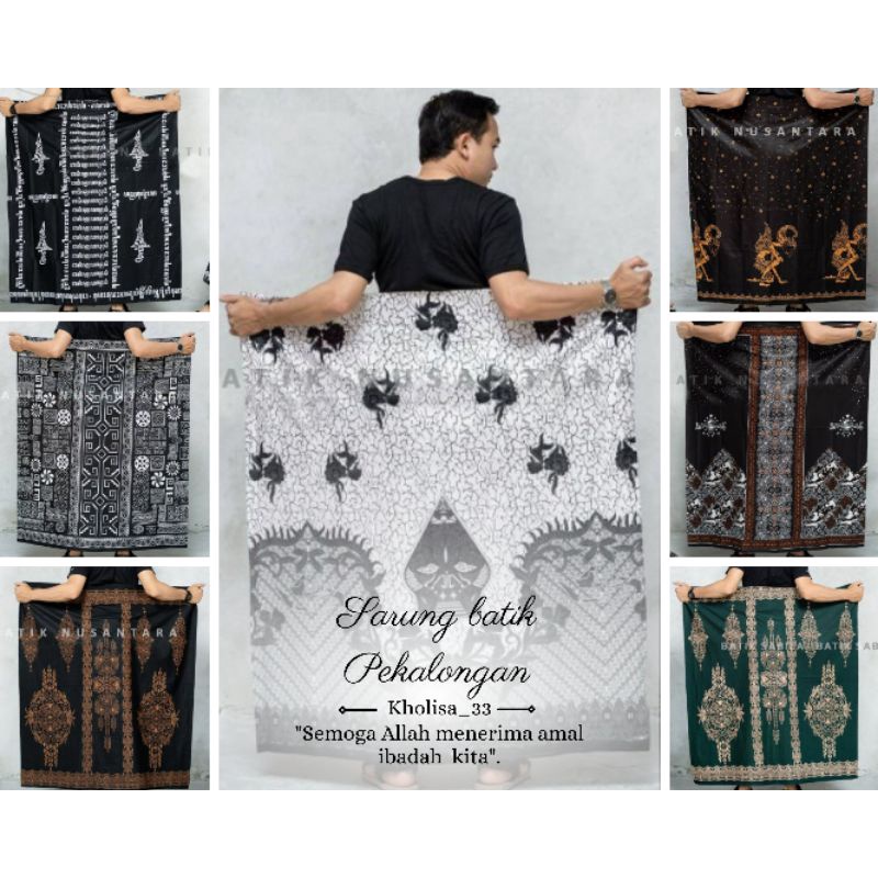 SARUNG BATIK WAYANG | SARUNG BATIK | SARUNG KANG SANTRI MOTIF AKSARA JAWA HANACARAKA| SARUNG