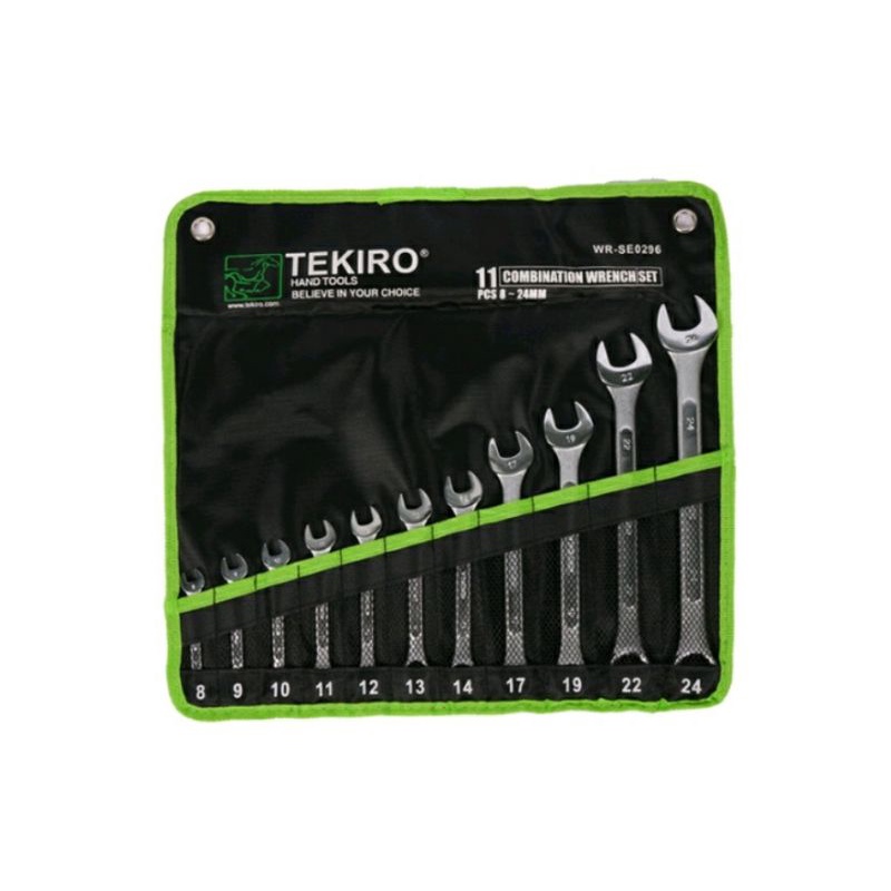 TEKIRO Kunci Ring Pas Set 11 pcs 8-24mm Combination Wrench