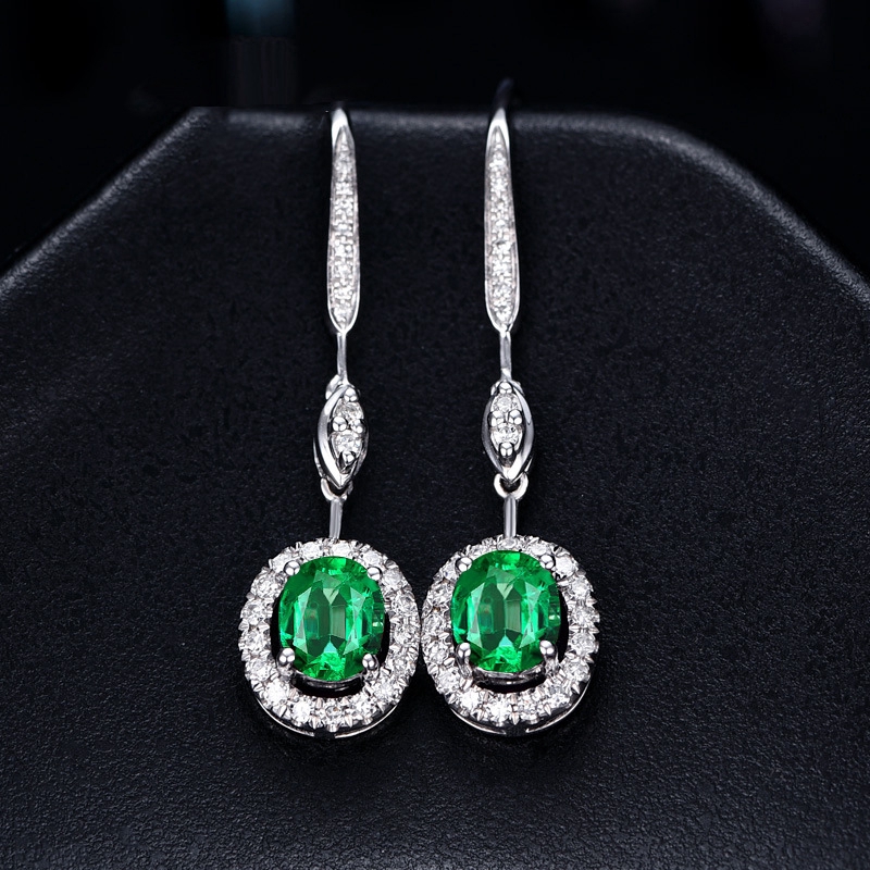 Gaya Baru Hias Emerald Anting-Anting Mewah Anting-Anting